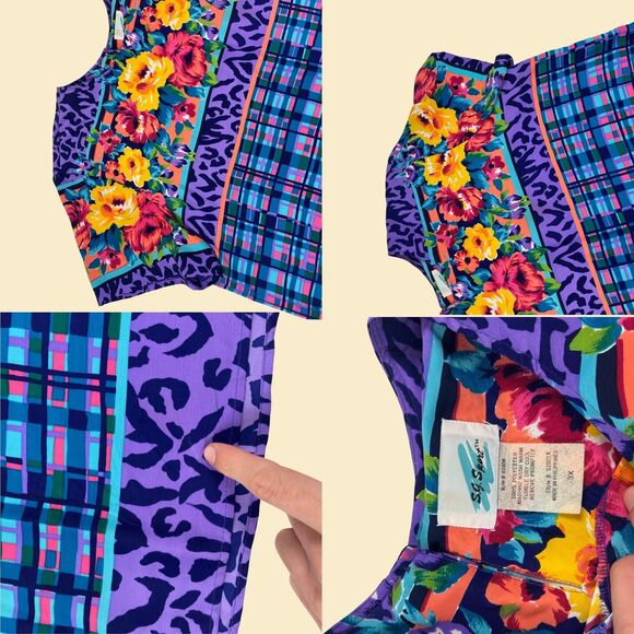 1980s skirt/blouse set by S.G. Sport, size 3X vintage 80s matching womens outfit - Picture 3 of 8